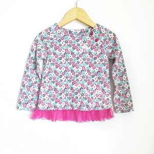 SOLD Gymboree Floral Print Tulle Peplum Top 2T